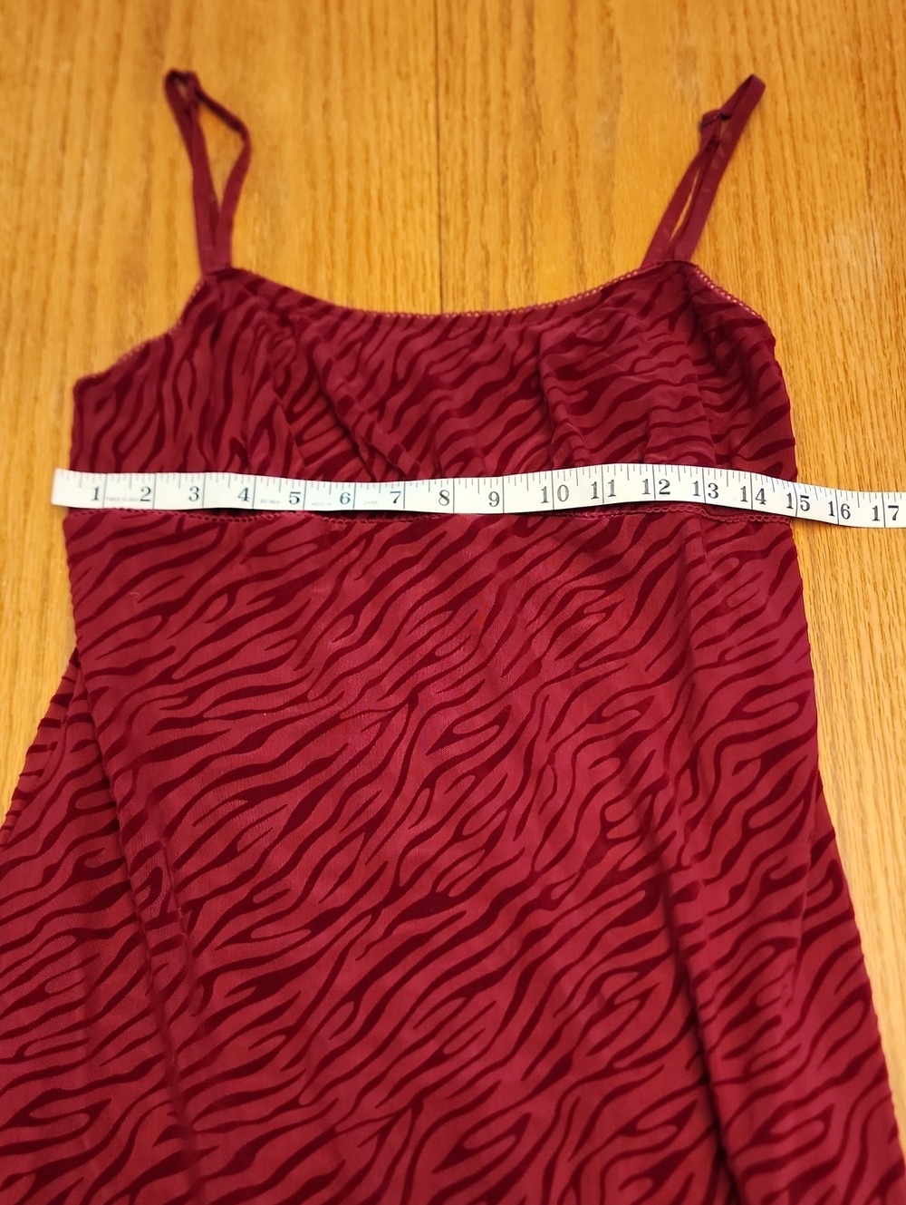 Madden NYC Women's Red Zebra-Print Velevet Slip Dress - Picture 10 of 16